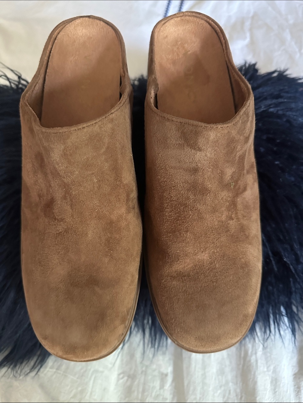 Vionic Fairfax Brown Suede Women's Slip-On Mules